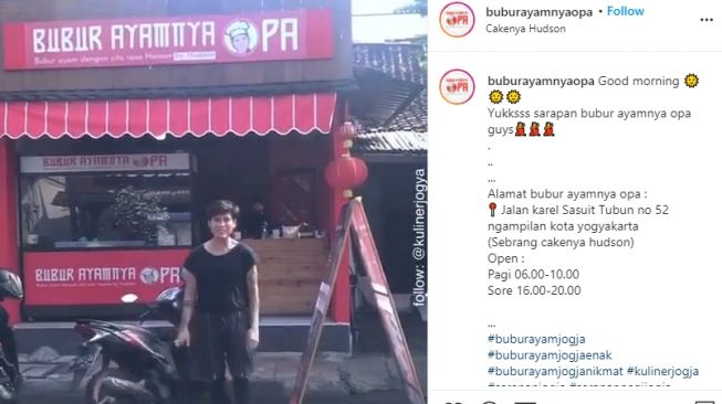 Potret warung bubur ayam Hudson IMB. [Instagram/buburayamnyaopa]