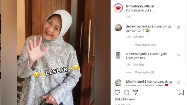 Tangkapan layar video. [Instagram/@lambeturah_official]