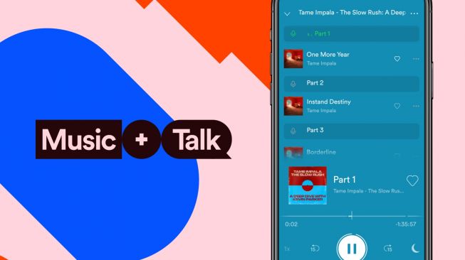 Fitur baru Spotify, Music Plus Talk . [Spotify]