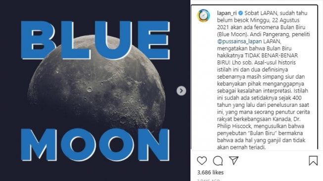 Penampakan Blue Moon di Weekend Kedua Terakhir Agustus, Simak Sejarah dan Cara Melihatnya!