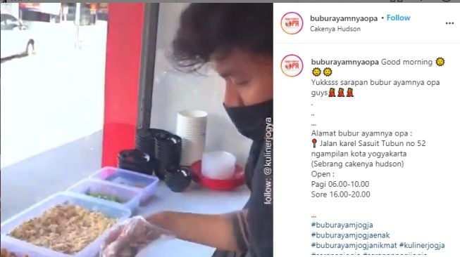 Potret warung bubur ayam Hudson IMB. [Instagram/buburayamnyaopa]