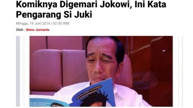 Cek Fakta Jokowi baca buku 'SBY Selalu Mangkrak' (turnbackhoax.id)