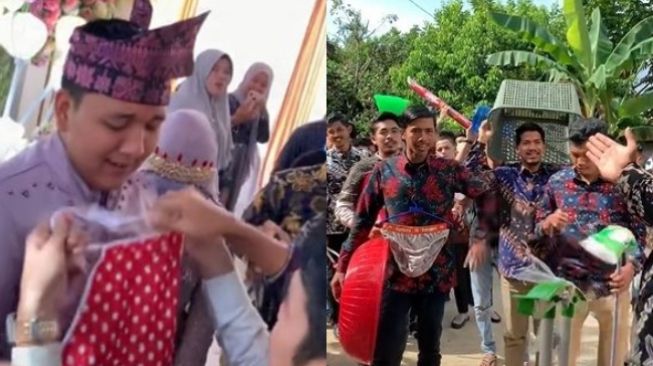 Rombongan Pemuda Datang ke Nikahan Teman, Kadonya Bikin Pengantin Pasrah