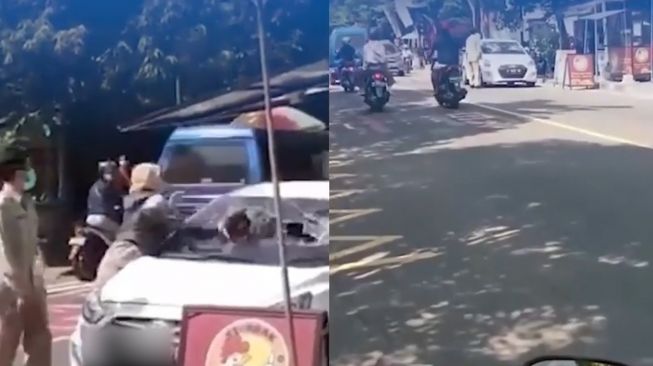 Viral Aksi Wanita Pecahkan Kaca Mobil Pakai Helm, Diduga Suaminya Selingkuh