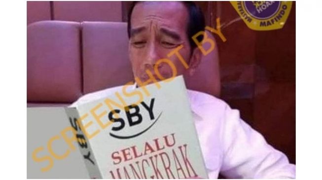 CEK FAKTA: Foto Jokowi Membaca Buku 'SBY Selalu Mangkrak' Benarkah?