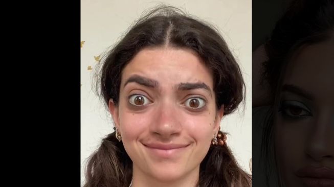 Viral di TikTok perempuan berusia 18 tahun ini mengubah wajahnya yang mirip dengan Mr Bean alias Rowan Atkinson menjadi Kendall Jenner. (Dok. Tiktok)