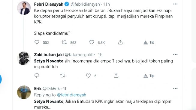 Nama Setya Novanto trending di Twitter 