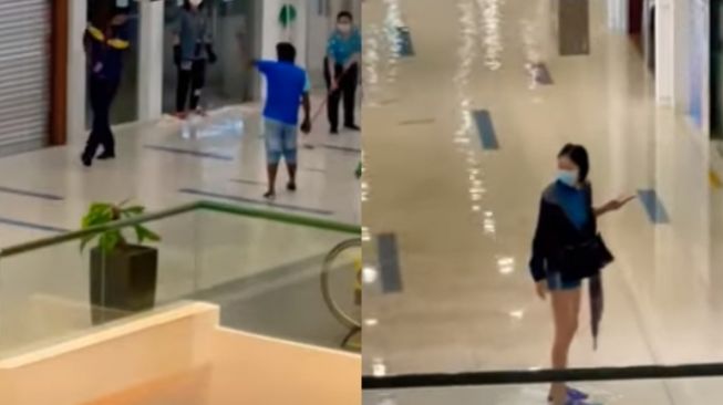 Bukit Timah Plaza banjir. (YouTube)