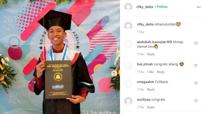 Potret Rifky Arnanda Putra Kiwil. [Instagram/rifky_delta]