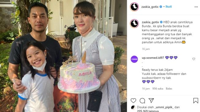 Zaskia Gotik dan Sirajuddin Mahmud rayakan ulang tahun anak. (Instagram/@zaskia_gotix)