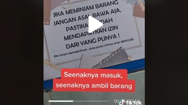 Tulisan menohok untuk tetangga yang suka nyelonong masuk rumah (tiktok)