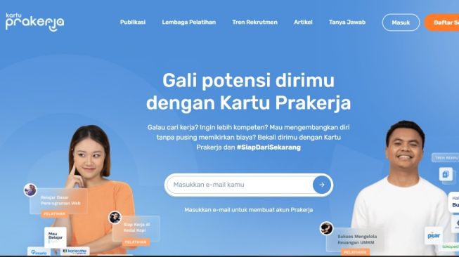 Situs kartu prakerja (https://www.prakerja.go.id/)