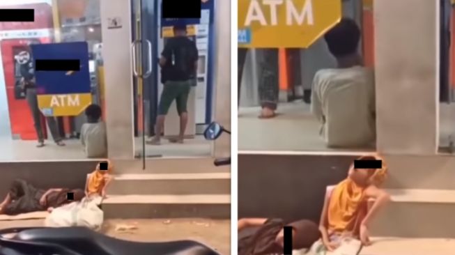 Viral Dua Bocah Pemulung Tidur di Depan ATM, Publik Tak Tega Lihat Sosoknya