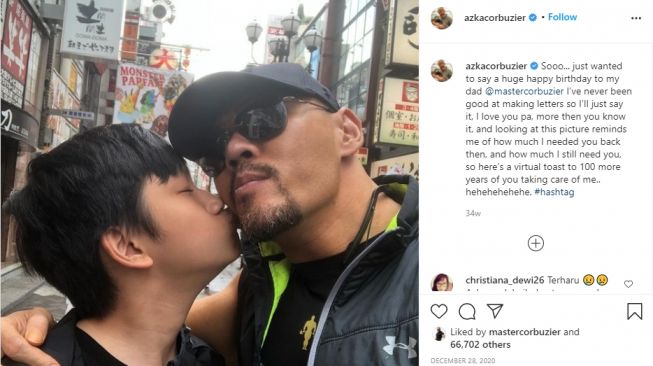 Potret Deddy Corbuzier dan Azka. [Instagram/mastercorbuzier/azkacorbuzier]