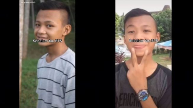 Glow Up, Pria Ini Bagikan Perbandingan Sebelum vs Setelah Kenal BTS (tiktok.com/kiyowoo12345)