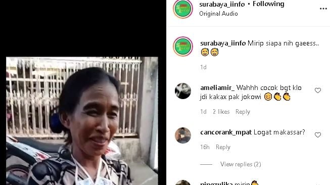 Ibu-ibu yang disebut mirip Presiden Jokowi (instagram)