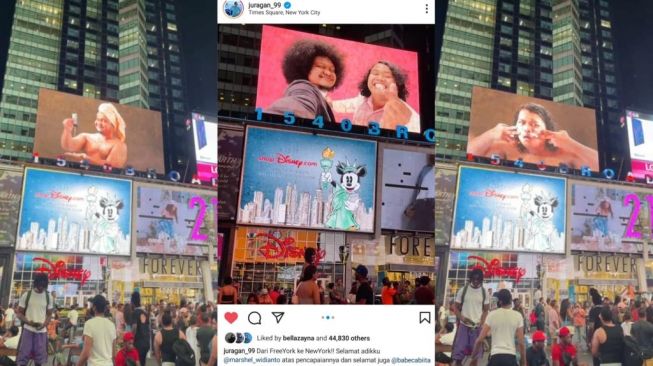 Trending Twitter, Babe Cabita dan Marshel Widianto Mejeng di Times Square New York
