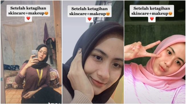 Viral Transformasi Wanita Sebeum dan Sesudah Mengenal Skincare (TikTok)