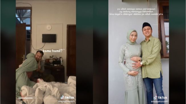 Viral Detik-detik Istri Beritahu Suami Kabar Kehamilan (tiktok.com/@firdaalfionida11)