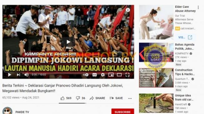 Heboh Deklarasi Ganjar Pranowo Dihadiri Jokowi, Begini Faktanya