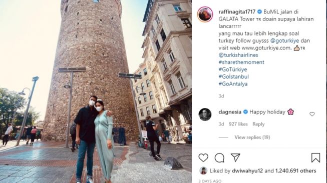 Potret liburan Raffi Ahmad dan Nagita Slavina ke Turki. [Instagram/raffinagita1717]