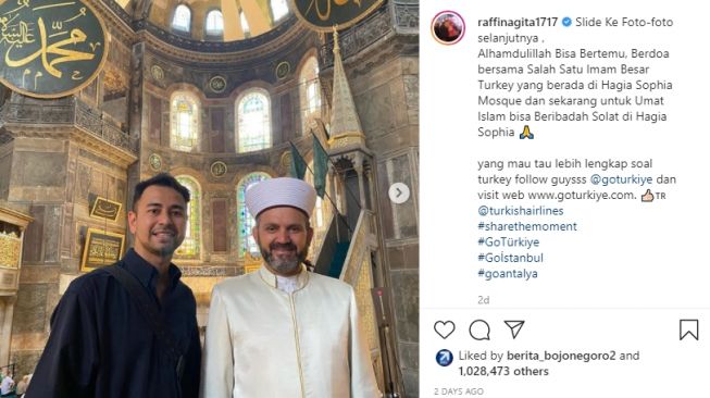 Potret liburan Raffi Ahmad dan Nagita Slavina ke Turki. [Instagram/raffinagita1717]