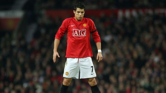 Cristiano Ronaldo saat memperkuat Manchester United pada 2008 silam. [PAUL ELLIS / AFP]