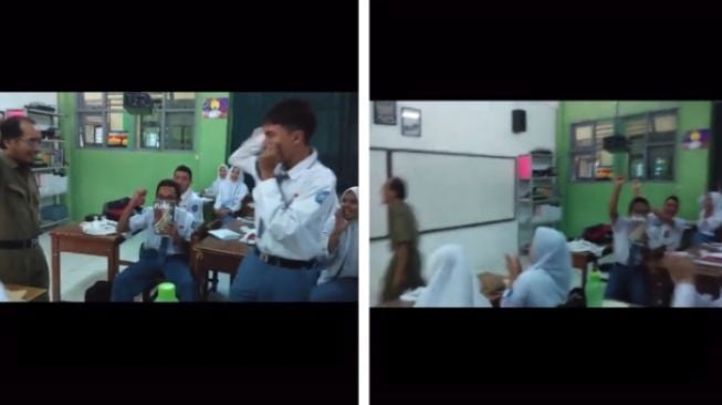 Kocak! Guru Adu Suit dengan Murid di Kelas, Ternyata Hal Ini yang Jadi Taruhannya