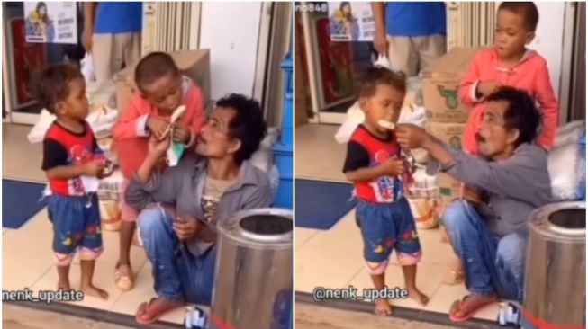 Bocah makan es krim gantian bikin terharu (IG)