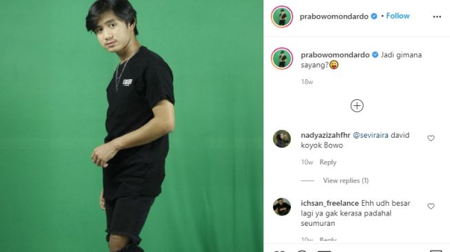 Potret Terbaru Bowo Tiktok dengan Rambut Gondrong. [Instagram/prabowomondardo]