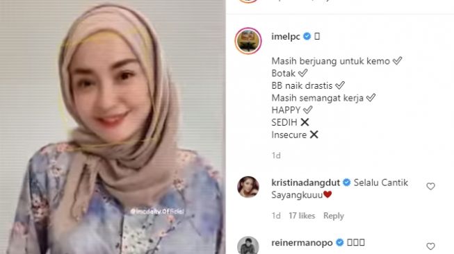 Unggahan Imel Putri Cahyati curhat dampak kemoterapi [Instagram/@imelpc]