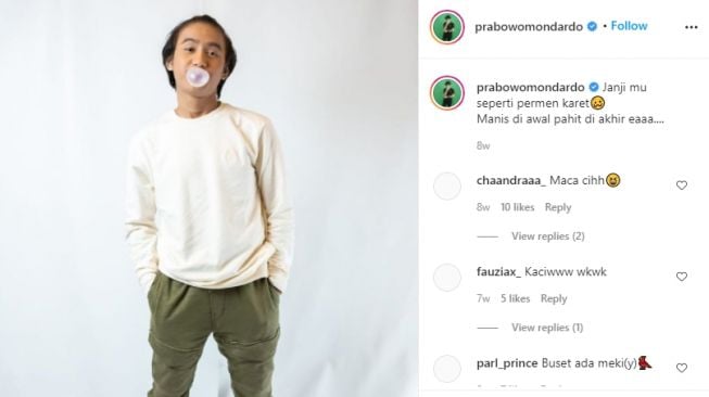 Potret Terbaru Bowo Tiktok dengan Rambut Gondrong. [Instagram/prabowomondardo]