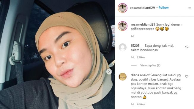 Potret Rosa Meldianti berhijab. [Instagram/rosameldianti29]