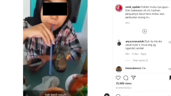 Aksi wanita muntahkan minuman ke mangkuk sambal (instagram)