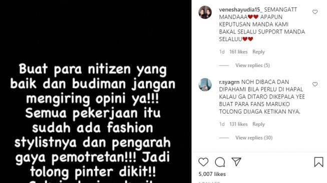 Tangkapan layar Instagram Story Manajer Amanda Manopo, Ricco Ricardo [Instagram/@shiper_aladin]