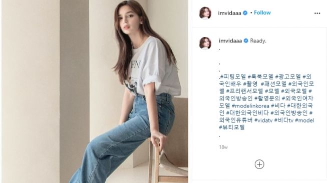 Potret Vida model Korea Selatan yang kabur dari Taliban. [Instagram/imvidaaa]