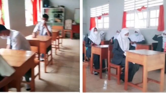 Kocak! Hari Pertama Sekolah Tatap Muka, Guru Bikin Mahakarya di Rambut Murid Cowok