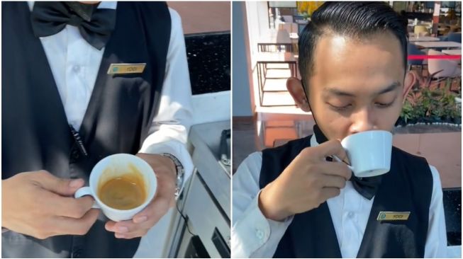 Polos, Lelaki Minum Espresso Sekali Teguk, Videonya Hibur Ratusan Ribu Pengguna TikTok