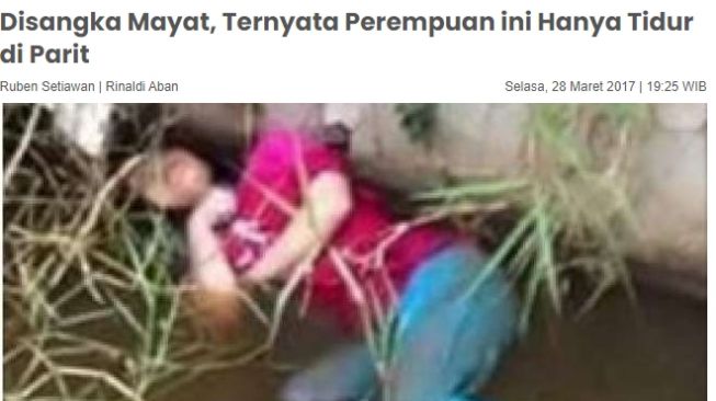 Viral Foto Gadis Remaja Tewas Dibuang Pacarnya ke Sungai, Ini Fakta Sebenarnya