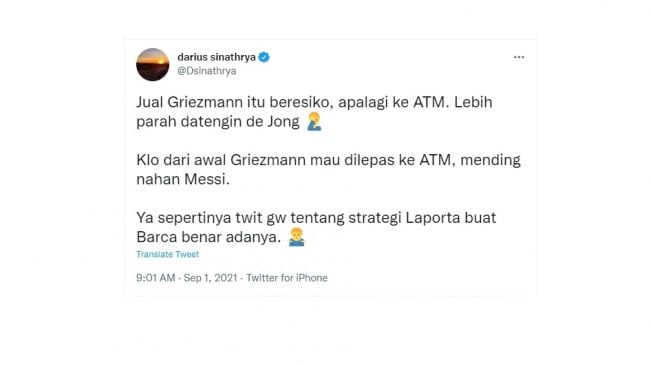 Cuitan warganet bahas Barca. [Twitter]