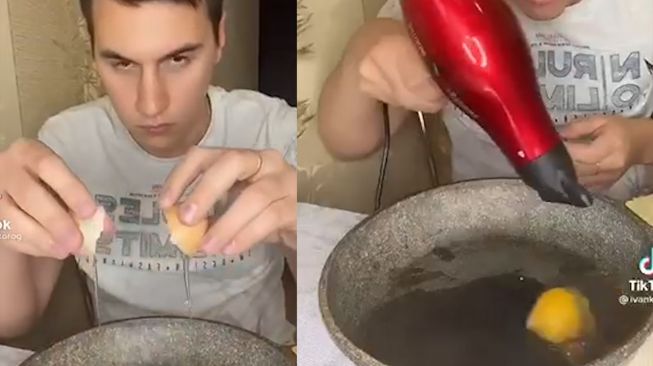 Tutorial Masak Telur Pakai Pengering Rambut, Hasilnya Diluar Dugaan!