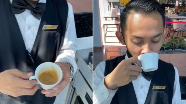 Viral Pria Minum Secangkir Espresso Sekali Teguk, Pahit Banget!