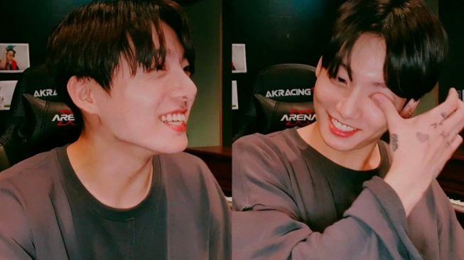 Jungkook BTS saat melakukan siaran langsung jelang ulang tahun [Twitter/@Late2thePartee]