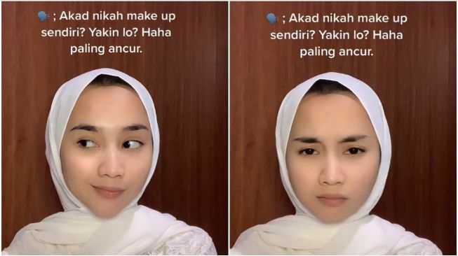 Akad Nikah Makeup Sendiri, Riasan Wanita ini Tuai Pujian Warganet