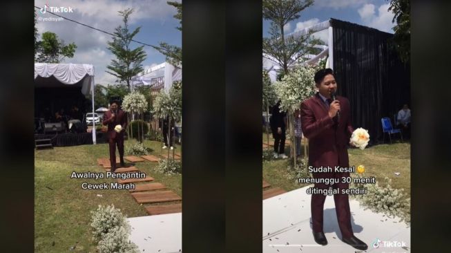 Viral Aksi Pengantin Pria setelah Menghilang dari Pelaminan (tiktok.com/yedisyah)