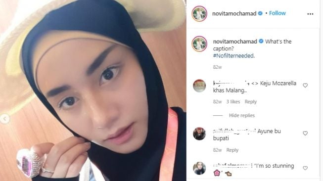 Artis Istri Kepala Daerah Tanpa Makeup. [Instagram/novitamochamad]