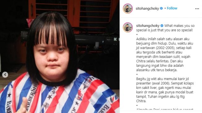 Chitra adik Choky Sitohang. [Instagram/sitohangchoky]