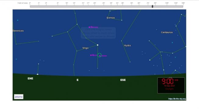 Konjungsi Bulan dan Venus September 2021. [In the Sky]