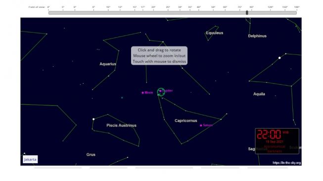 Konjungsi Bulan dan Jupiter September 2021. [In the Sky]