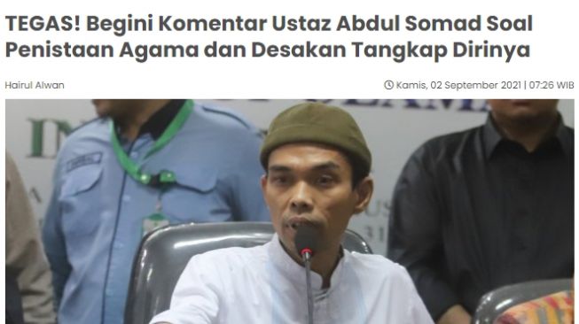 Fakta UAS terlibat kasus penistaan agama. (Tangkapan layar)